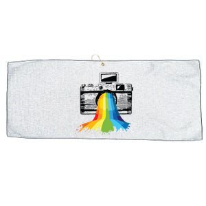 Photography Art Camera Rainbow Photographer Gift Large Microfiber Waffle Golf Towel