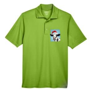 Pop Art Colorful Cow Christmas Gift Men's Origin Performance Pique Polo