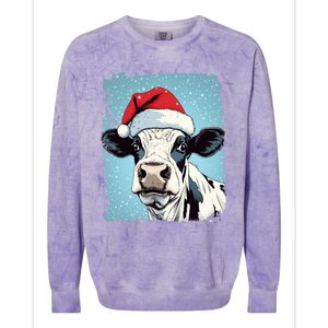 Pop Art Colorful Cow Christmas Gift Colorblast Crewneck Sweatshirt