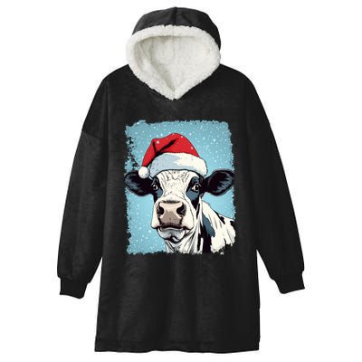 Pop Art Colorful Cow Christmas Gift Hooded Wearable Blanket