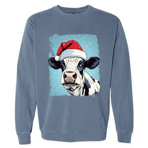 Pop Art Colorful Cow Christmas Gift Garment-Dyed Sweatshirt