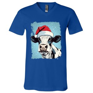 Pop Art Colorful Cow Christmas Gift V-Neck T-Shirt