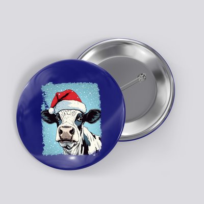 Pop Art Colorful Cow Christmas Gift Button