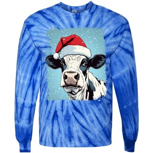 Pop Art Colorful Cow Christmas Gift Tie-Dye Long Sleeve Shirt