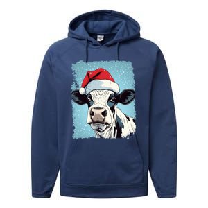 Pop Art Colorful Cow Christmas Gift Performance Fleece Hoodie