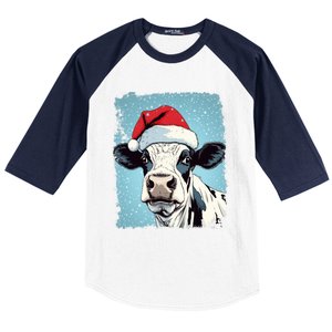 Pop Art Colorful Cow Christmas Gift Baseball Sleeve Shirt