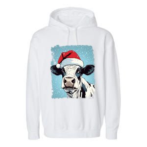 Pop Art Colorful Cow Christmas Gift Garment-Dyed Fleece Hoodie