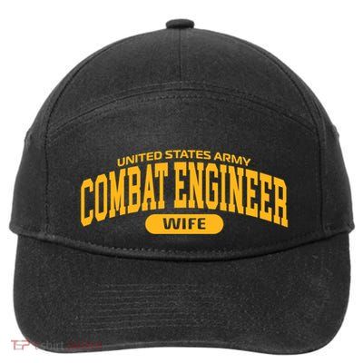 Proud Army Combat Engineer Wife Cool Gift 7-Panel Snapback Hat
