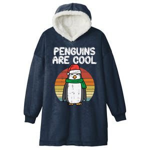 Penguins Are Cool Funny Animal Christmas Pjs Xmas Pajamas Gift Hooded Wearable Blanket