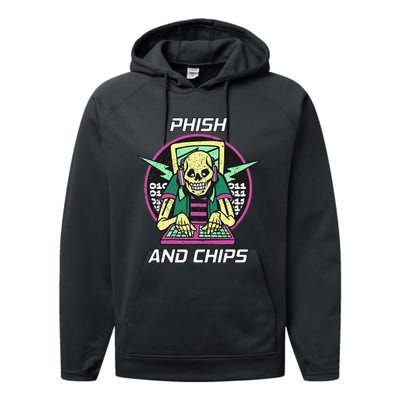 P.H.I.S.H And Chips Funny Hacker Performance Fleece Hoodie