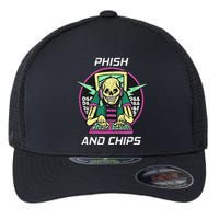 P.H.I.S.H And Chips Funny Hacker Flexfit Unipanel Trucker Cap