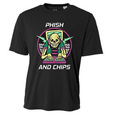 P.H.I.S.H And Chips Funny Hacker Cooling Performance Crew T-Shirt