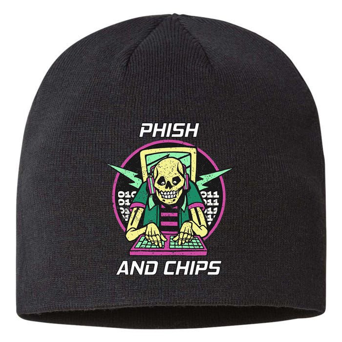 P.H.I.S.H And Chips Funny Hacker Sustainable Beanie