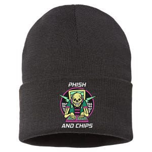 P.H.I.S.H And Chips Funny Hacker Sustainable Knit Beanie