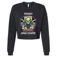 P.H.I.S.H And Chips Funny Hacker Cropped Pullover Crew