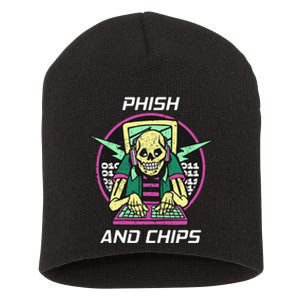 P.H.I.S.H And Chips Funny Hacker Short Acrylic Beanie