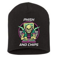 P.H.I.S.H And Chips Funny Hacker Short Acrylic Beanie