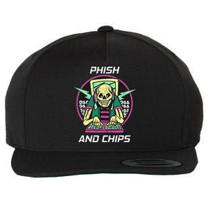 P.H.I.S.H And Chips Funny Hacker Wool Snapback Cap