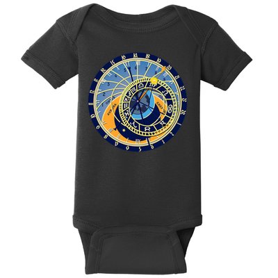 Prague Astronomical Clock Astrology Baby Bodysuit