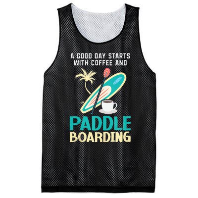 Paddleboard And Coffee Standup Paddleboarding Caffeine Mesh Reversible Basketball Jersey Tank