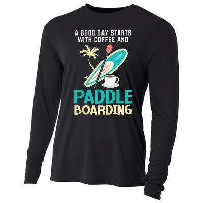 Paddleboard And Coffee Standup Paddleboarding Caffeine Cooling Performance Long Sleeve Crew