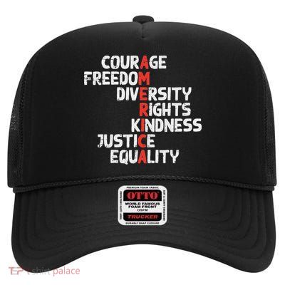 Protest America Courage Freedom Rights Resist Women High Crown Mesh Back Trucker Hat
