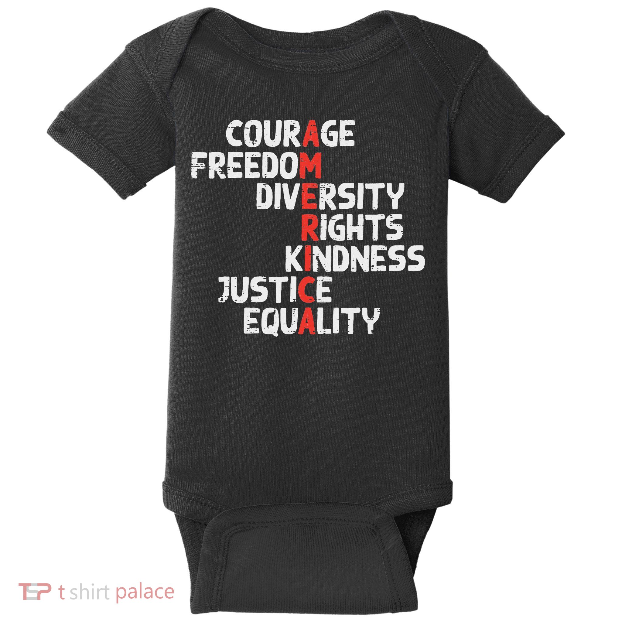 Protest America Courage Freedom Rights Resist Women Baby Bodysuit