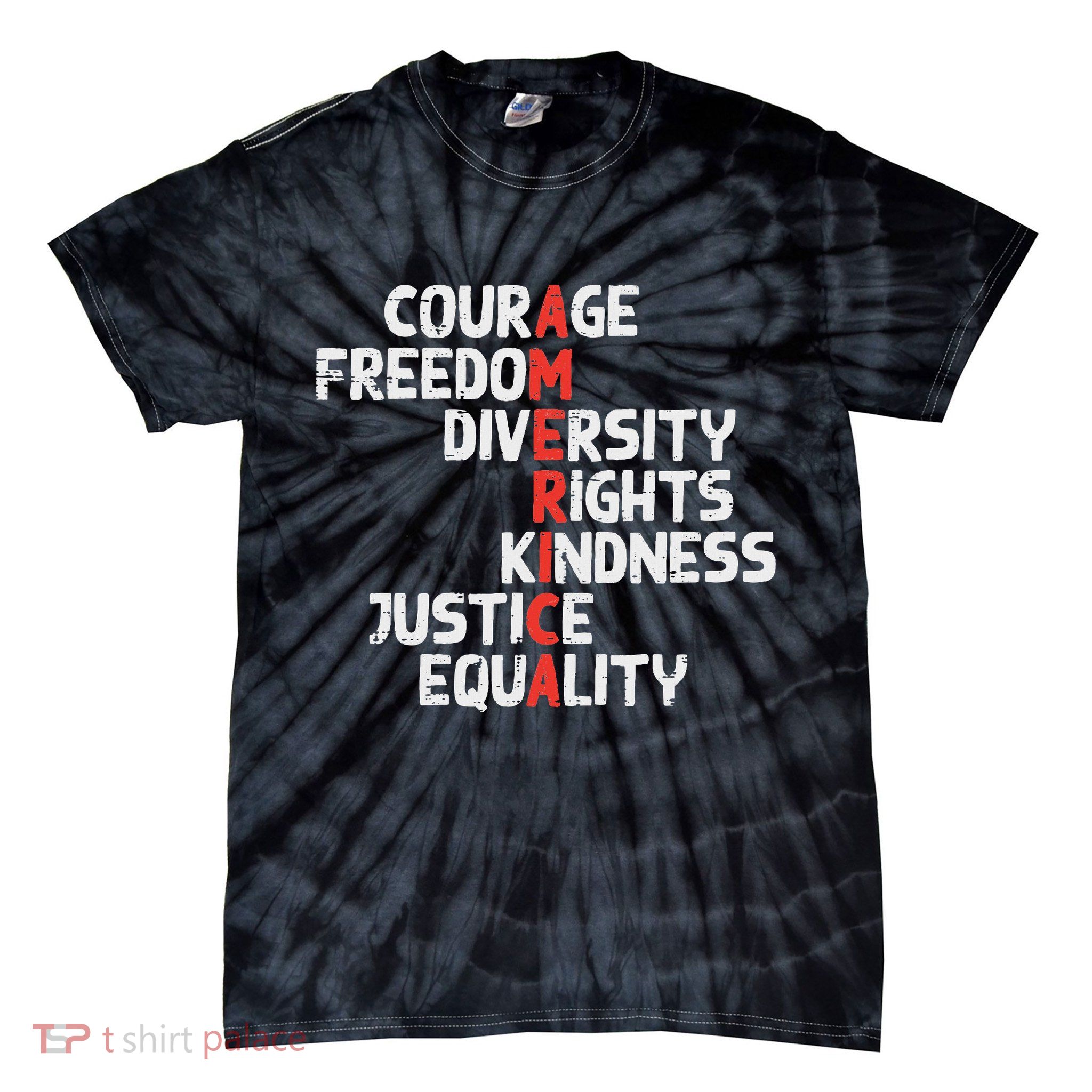 Protest America Courage Freedom Rights Resist Women Tie-Dye T-Shirt