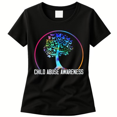Protect All Child Abuse Prevention Awareness Month Womens T-Shirt