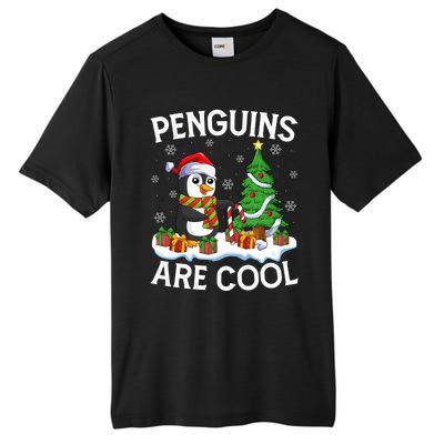 Penguins Are Cool Xmas Tree Lights Santa Penguin Christmas Gift Tall Fusion ChromaSoft Performance T-Shirt