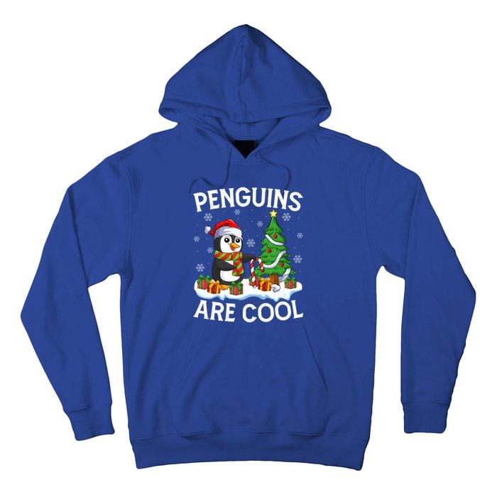 Penguins Are Cool Xmas Tree Lights Santa Penguin Christmas Gift Hoodie