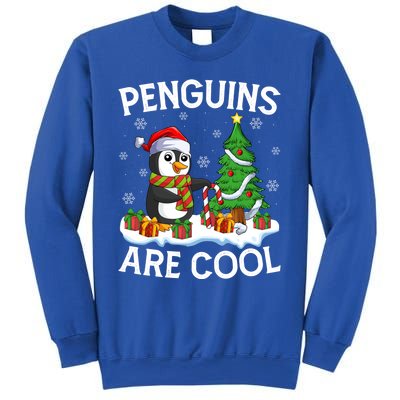 Penguins Are Cool Xmas Tree Lights Santa Penguin Christmas Gift Sweatshirt