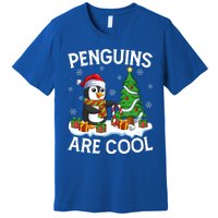 Penguins Are Cool Xmas Tree Lights Santa Penguin Christmas Gift Premium T-Shirt