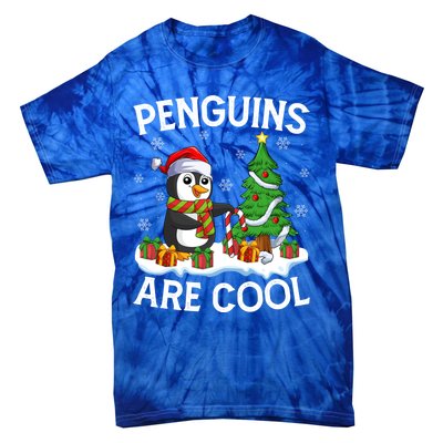 Penguins Are Cool Xmas Tree Lights Santa Penguin Christmas Gift Tie-Dye T-Shirt