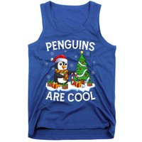 Penguins Are Cool Xmas Tree Lights Santa Penguin Christmas Gift Tank Top