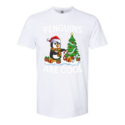 Penguins Are Cool Xmas Tree Lights Santa Penguin Christmas Gift Softstyle CVC T-Shirt