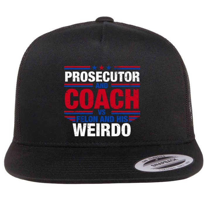 Prosecutor And Coach Vs Felon And His Weirdo Harris Waltz Flat Bill Trucker Hat