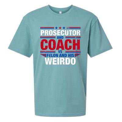 Prosecutor And Coach Vs Felon And His Weirdo Harris Waltz Sueded Cloud Jersey T-Shirt