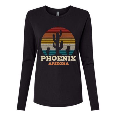 Phoenix Arizona Cactus Vintage Retro Desert Souvenir Gift Womens Cotton Relaxed Long Sleeve T-Shirt