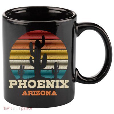Phoenix Arizona Cactus Vintage Retro Desert Souvenir Gift 11oz C Handle Ceramic Mug