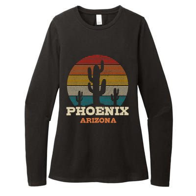 Phoenix Arizona Cactus Vintage Retro Desert Souvenir Gift Womens CVC Long Sleeve Shirt