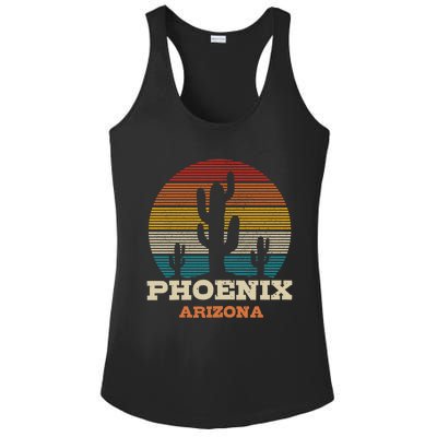 Phoenix Arizona Cactus Vintage Retro Desert Souvenir Gift Ladies PosiCharge Competitor Racerback Tank