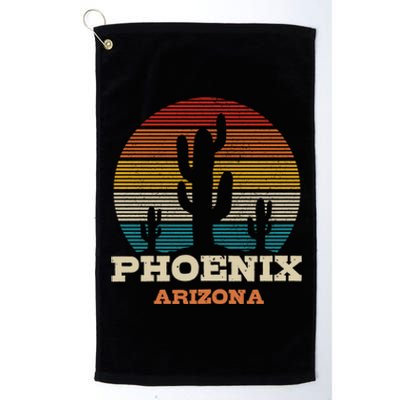 Phoenix Arizona Cactus Vintage Retro Desert Souvenir Gift Platinum Collection Golf Towel