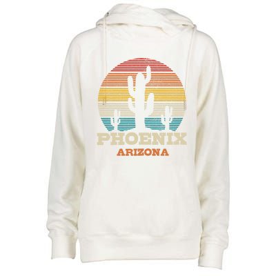 Phoenix Arizona Cactus Vintage Retro Desert Souvenir Gift Womens Funnel Neck Pullover Hood