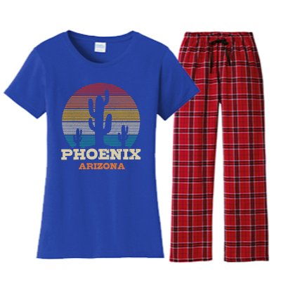 Phoenix Arizona Cactus Vintage Retro Desert Souvenir Gift Women's Flannel Pajama Set