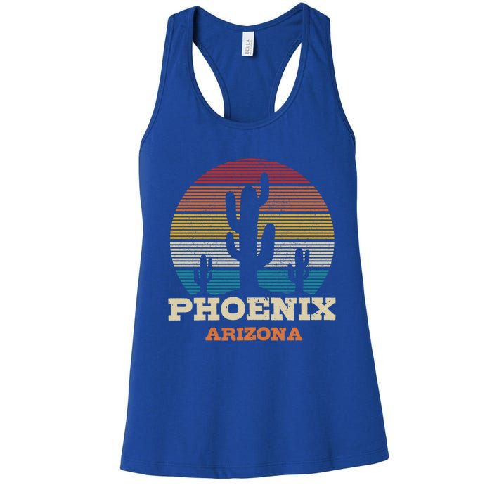 Phoenix Arizona Cactus Vintage Retro Desert Souvenir Gift Women's Racerback Tank