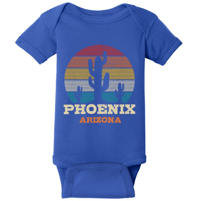 Phoenix Arizona Cactus Vintage Retro Desert Souvenir Gift Baby Bodysuit