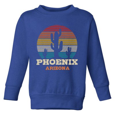 Phoenix Arizona Cactus Vintage Retro Desert Souvenir Gift Toddler Sweatshirt