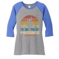 Phoenix Arizona Cactus Vintage Retro Desert Souvenir Gift Women's Tri-Blend 3/4-Sleeve Raglan Shirt