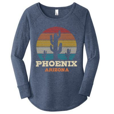 Phoenix Arizona Cactus Vintage Retro Desert Souvenir Gift Women's Perfect Tri Tunic Long Sleeve Shirt